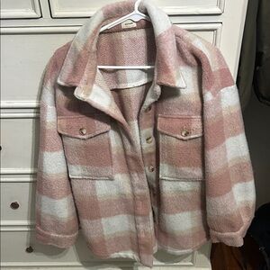 AUREUM Pink and White Plaid Jacket